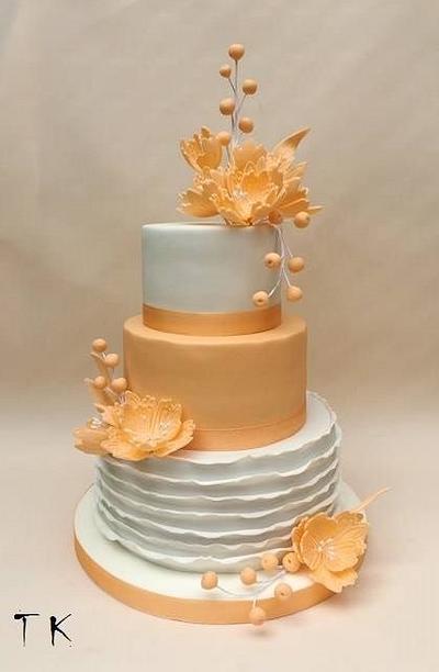 orange wedding cake - Cake by CakesByKlaudia