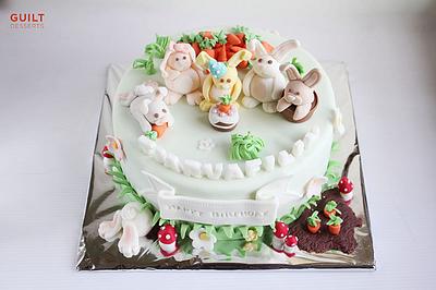 Easter/Bunny Birthday Cake - Cake by Guilt Desserts