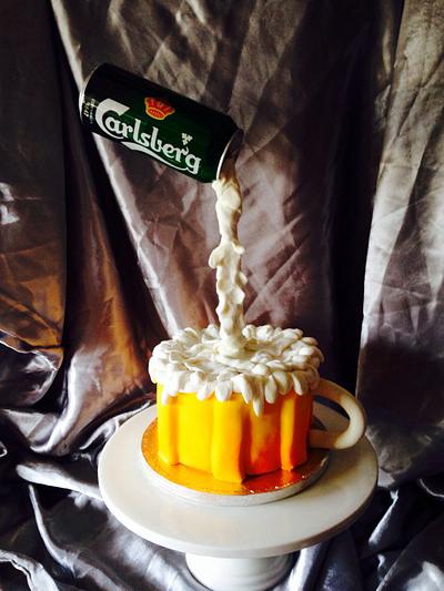 Gravity defying beer cake - Cake by Claire Potts 
