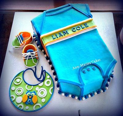 Baby Boy Owl Onsie - Cake by Ann-Marie Youngblood