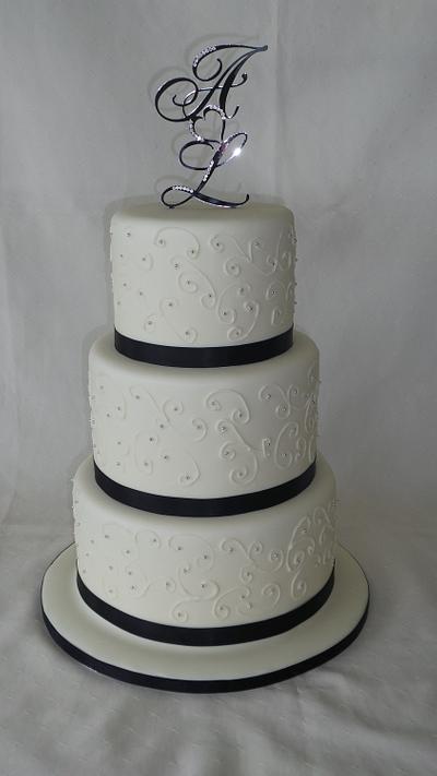 white chocolate wedding cake - Cake by MJ'S Cakes