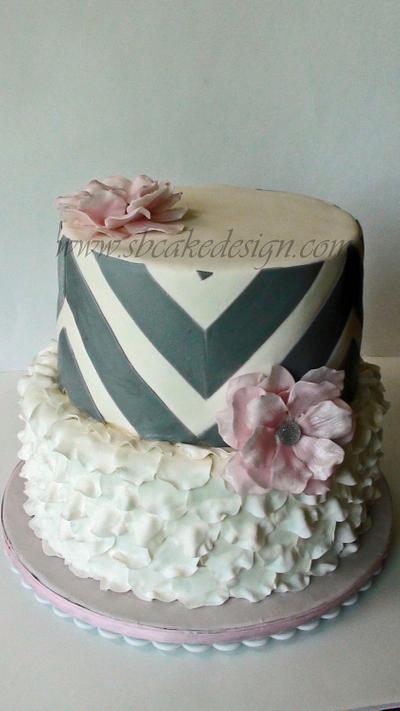 Chevron Ruffle Cake - Cake by Shannon Bond Cake Design