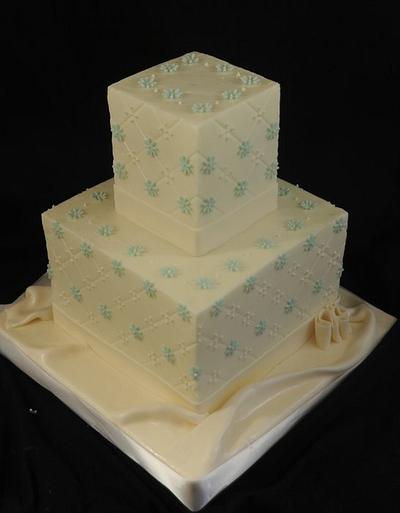 Teal and White - Cake by Sugarpixy