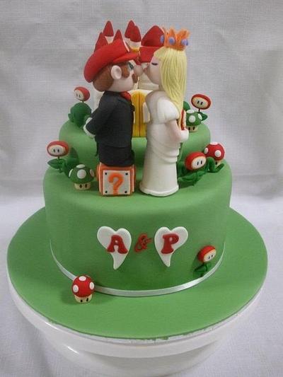 Mario & Princess Peach wedding cake - Cake by Kake Krumbs