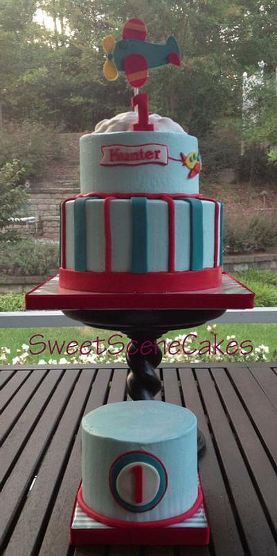 Planes 1st birthday with smash - Cake by Sweet Scene Cakes