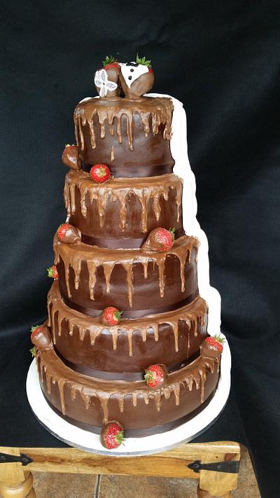 Two tone indulgence wedding cake - Cake by Novel-T Cakes