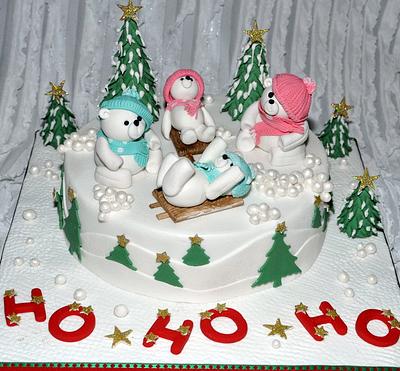 Christmas polar bear cake - Cake by Icing to Slicing