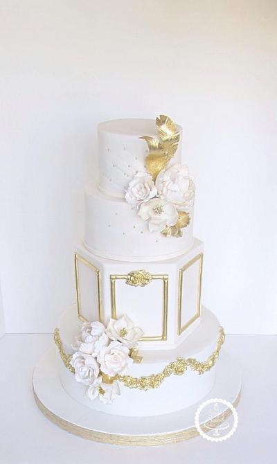White and Gold - Cake by SimplySweetCakes