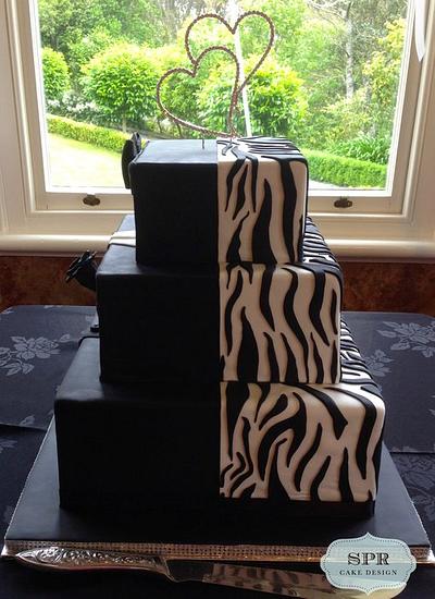 Zebra/Tuxedo Wedding Cake - Cake by Stacey Howsan