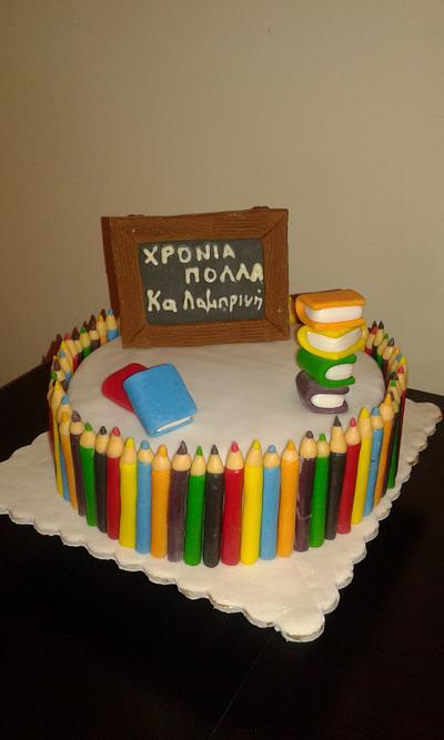 pencils and books - Cake by Maria Tsilinikou
