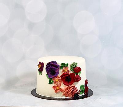 Floral palette knife  - Cake by soods