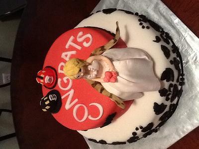 Wedding shower for fireman & forewoman - Cake by Terry Campbell
