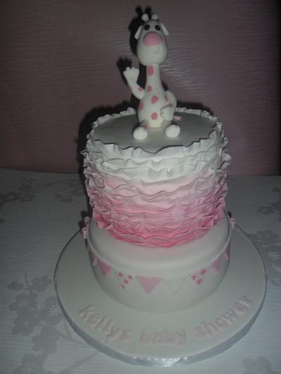 Frilly pink baby shower cake - Cake by Rebecca Husband