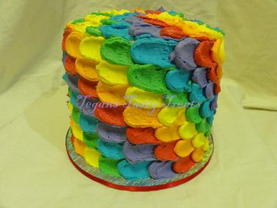Rainbow petal layer cake - Cake by Tegan Bennetts