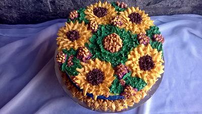 Sunflower Buttercream cake - Cake by rekhasridhar