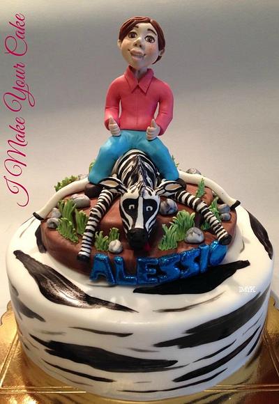 Alessio and the zebra Khumba - Cake by Sonia Parente