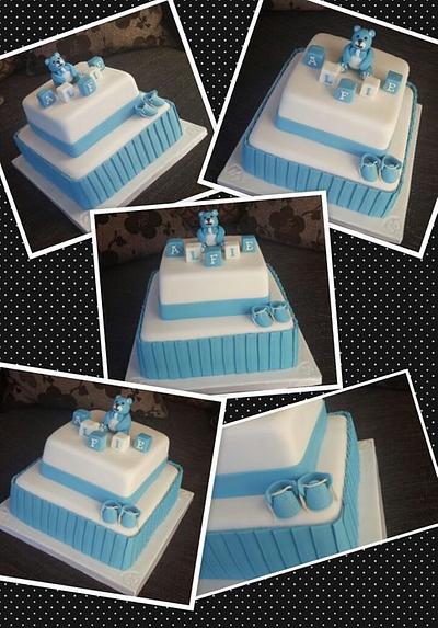 teddy christening cake - Cake by carla15