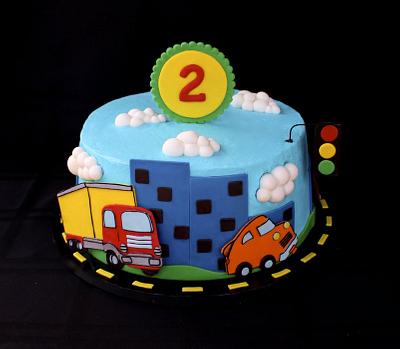 Vehicles Cake - Cake by Cuteology Cakes 