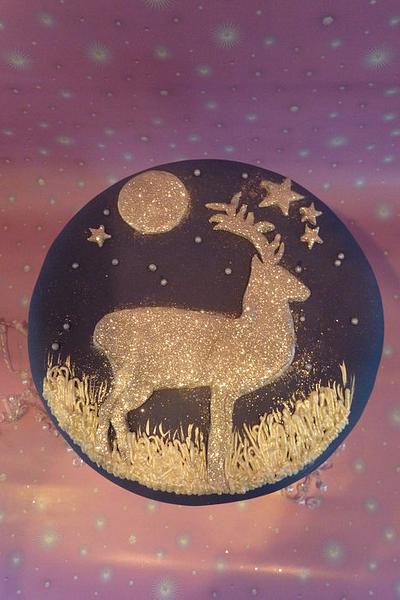 blue sparkle reindeer - Cake by Dawn and Katherine