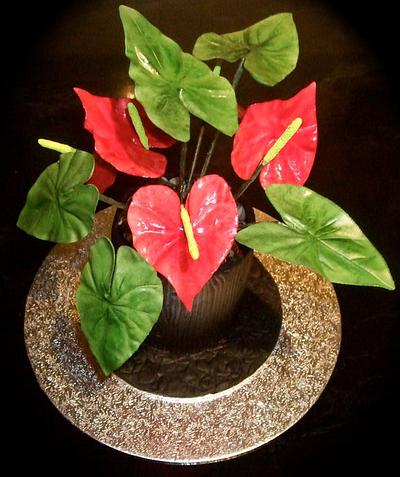 Anthurium flower mini cake - Cake by Vanessa 