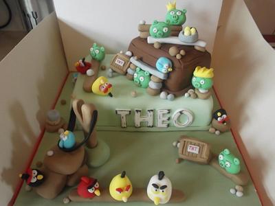 Angry birds cake  - Cake by Tracey