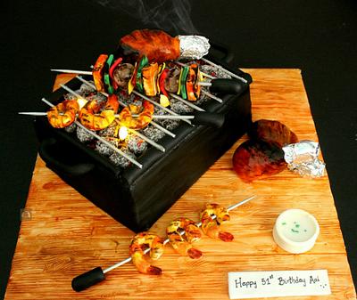 Barbecue Grill Cake - Cake by Manasi Deshpande