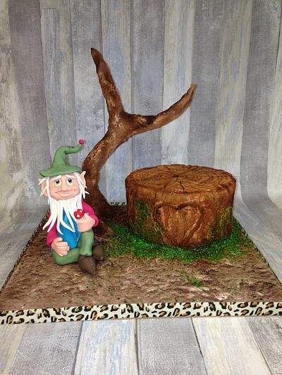 Fondant gnome by a love tree - Cake by Kaatje Fondant