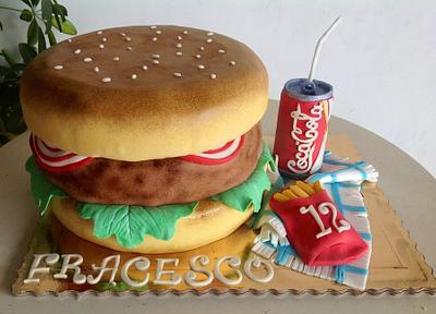 Hamburgers french fries and cola - Cake by Sabrina Di Clemente