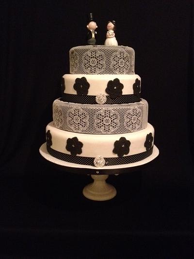 Black and white wedding cake.  - Cake by Aine Cuddihy