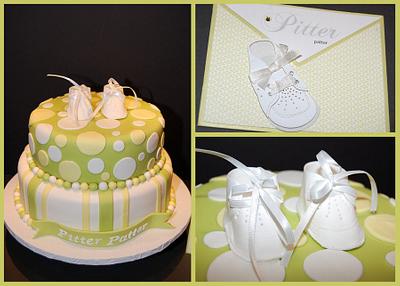 "Pitter Patter" Baby Shower Cake - Cake by It's a Cake Thing 