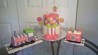 Lollipop Cake and Candy Train  - Cake by Kimberly Cerimele