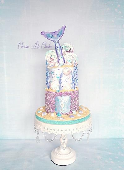 Mermaid layer cake design  - Cake by Chichie