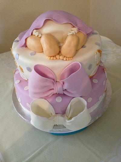 Baby butt cake with rocking horses - Cake by Sandy DeAndrea
