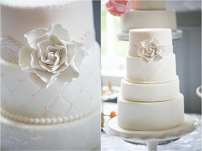 Wedding with a hint of blush - Cake by Naomi