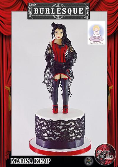 Brunette Burlesque figure - Cake by Cake Angel by Marisa Kemp