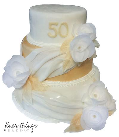 50th Wedding Anniversary - Cake by Finer Things Bakery