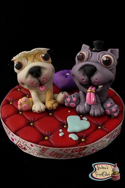 Bulldogs wedding cake topper - Cake by Cakematix