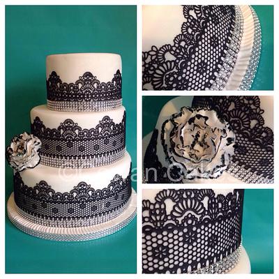 Black lace cake - Cake by Alison Cowan