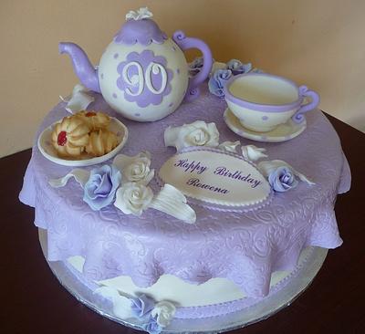 Tea Party Cake for 90th Birthday - Cake by RoscoeBakery