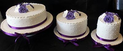 Cadbury Purple Roses Wedding Cakes - Cake by Cakes by Lorna