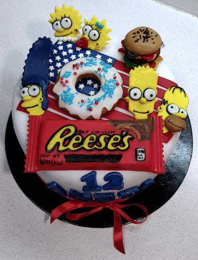 The Simpsons and Reese's - Cake by Majka Maruška