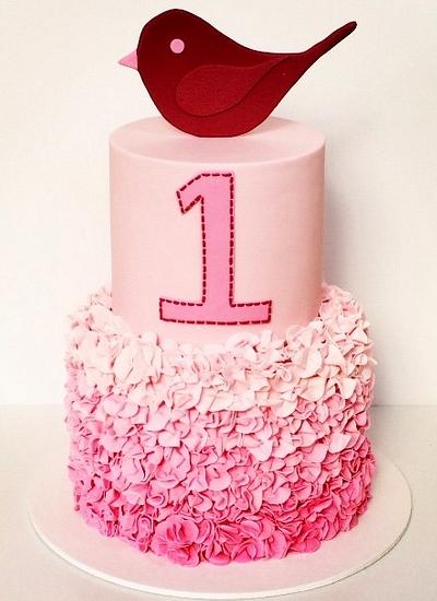 Pink Ruffle 1st Birthday Cake - Cake by Olivia's Kitchen