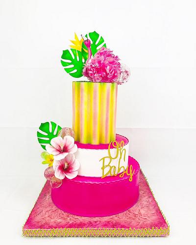 Flamingo cake  - Cake by Cindy Sauvage 