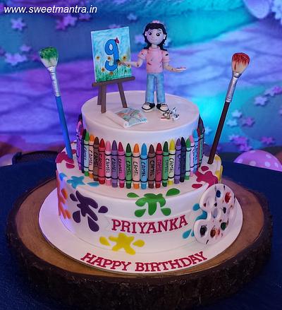 Painting theme cake with canvas - Cake by Sweet Mantra Homemade Customized Cakes Pune