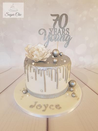 Silver Drip Birthday Cake - Cake by Sugar Chic