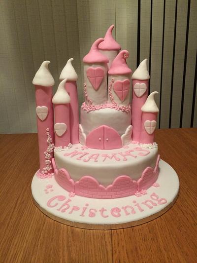 Princess castle christening cake - Cake by Lisa Ryan