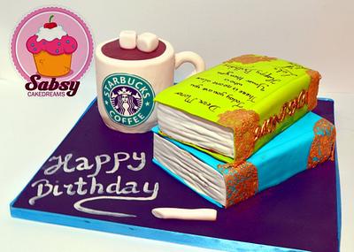 Book and coffee cake  - Cake by Sabsy Cake Dreams 