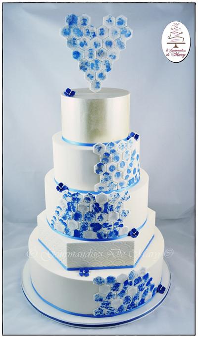 wedding cake blue and silver - Cake by Ô gourmandises de Mary