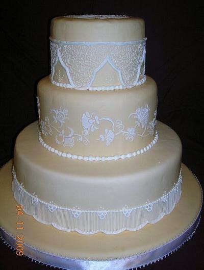 Extension/curtain work, stenciling - Cake by Liz Rosas (Hague)