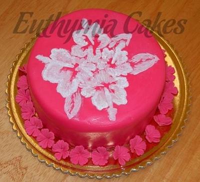Handpainted Hibiscus - Cake by Eva